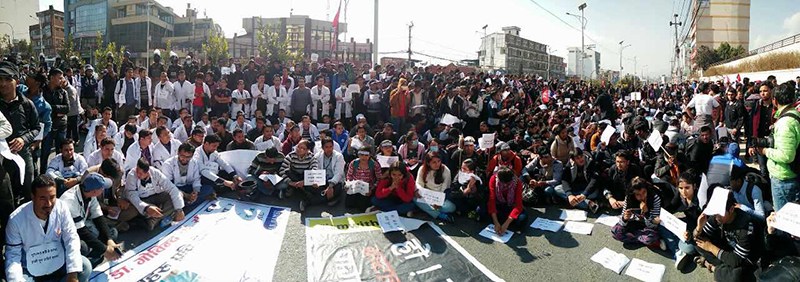 Demonstration-supporting-Dr-Govinda-KC